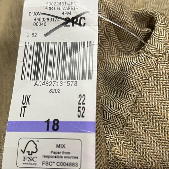 Evan-Picone Suit Pants Chevron Roll in Dijon Size 18 - Picture 6 of 10